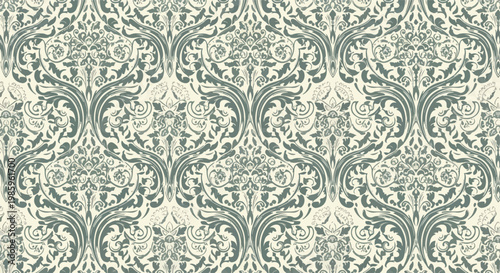 Seamless luxury damask pattern with sophisticated decorative elements