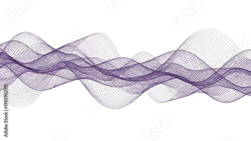 Abstract purple wavy lines form a modern digital art pattern.