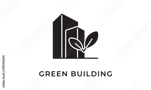 Green Building vector icon isolated on white background