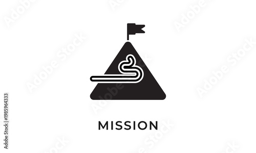 Mission vector icon isolated on white background