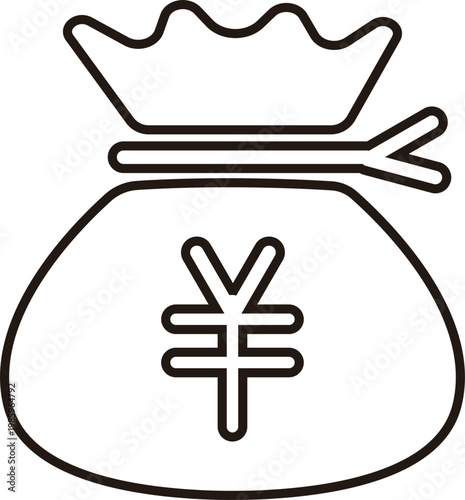 円袋のシンプルなアイコン