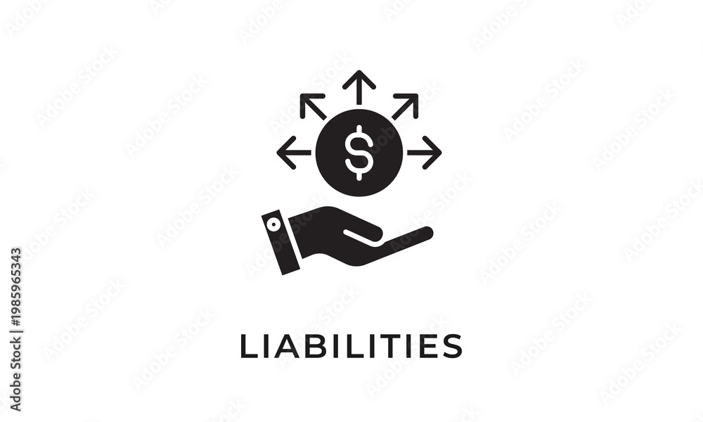 Fototapeta premium Liabilities vector icon isolated on white background