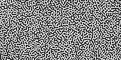 Abstract truing organic wallpaper Turing reaction diffusion monochrome seamless pattern .Monochrome Turing reaction background .Natural seamless line pattern. Linear design with biological shapes