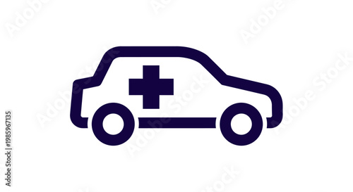 Ambulance icon on white background emergency medical services symbol