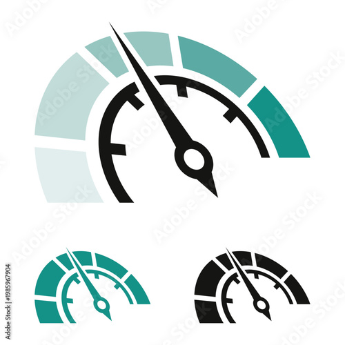 Minimal speedometer icon automotive speed gauge vector color