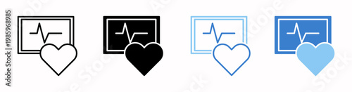 EKG Vector Illustration In Multistyle