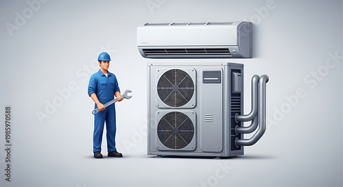 Expert technician ensuring comfort on National HVAC Tech Day, working with heating and cooling systems