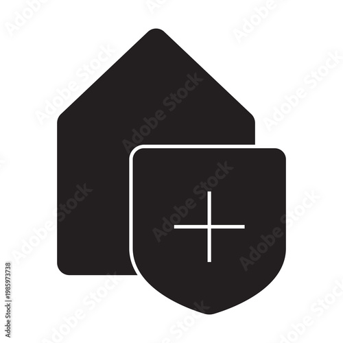 Home Protection Shield Glyph Icon