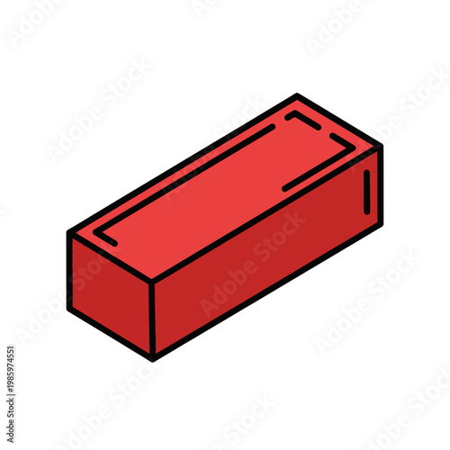 Canvas Print Red Brick Block Illustration Design Element.