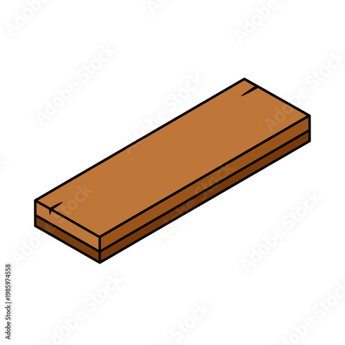 Brown Rectangular Wooden Block or Brick.