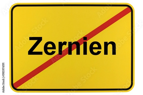 Illustration eines Ortsschildes der Gemeinde Zernien in Niedersachsen	