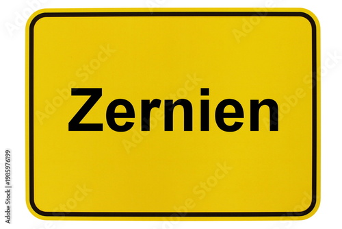Illustration eines Ortsschildes der Gemeinde Zernien in Niedersachsen	