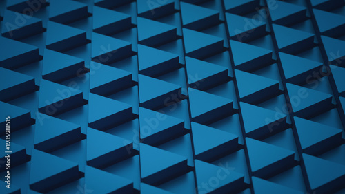 Deep blue triangular background 3D illustration