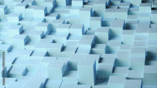 Light cubic background 3D illustration