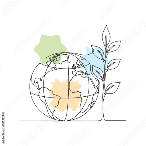 sustainable earth with tree growth concept