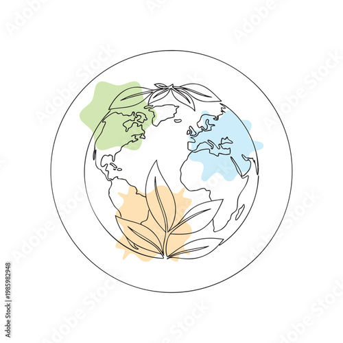Eco friendly earth with leaves