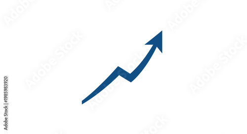 A Modern Graphic Illustrating Growth and Progress with a Rising Arrow on White