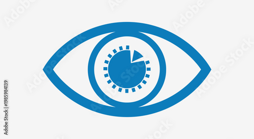 Abstract eye icon symbolizing perception of time passing and monitoring the duration