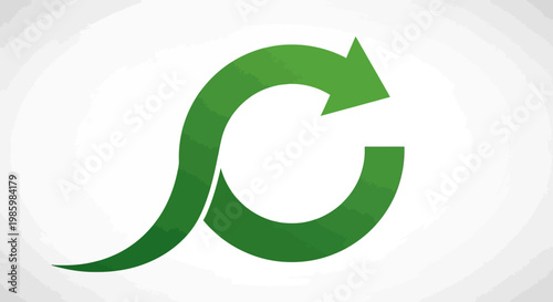 Abstract green arrow symbol illustrating concepts of environment protection and sustainability