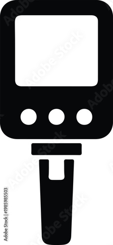 Silhouette of digital glucose meter for blood sugar monitoring vector design