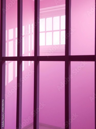 Ethereal bars cast in soft lavender and rose hues, a dreamlike confinement with a tilted perspective,  mood,  ethereal