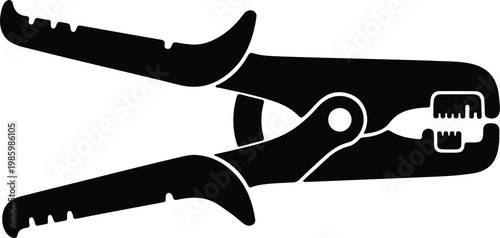 Silhouette of professional locking pliers for mechanical repair work vector design