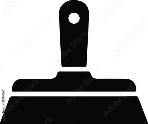 Silhouette of professional masonry trowel for construction work vector design