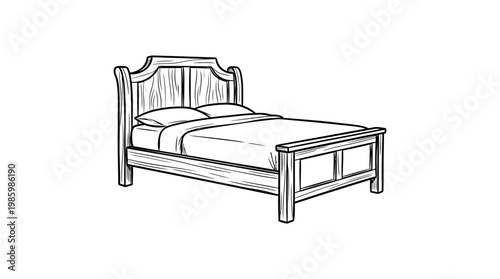 Rustic Bed Frame with Linen Bedding