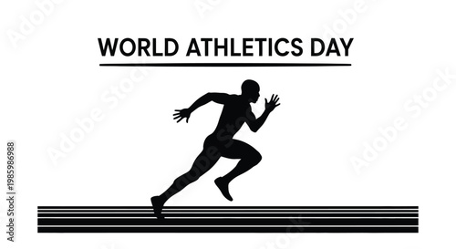 World Athletics Day vector illustration featuring a sprinting runner on a track design concept