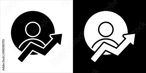 Self Improvement Icon Sheet Black And White
