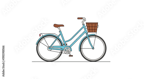 Light blue city bicycle with a front basket on a white background.