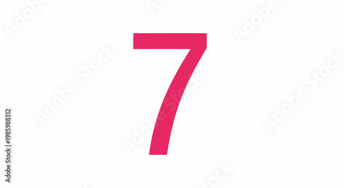 Pink number seven on a white background.