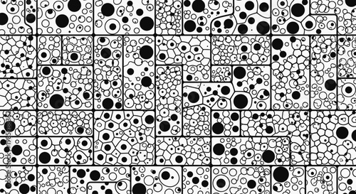 Abstract black and white organic shapes pattern