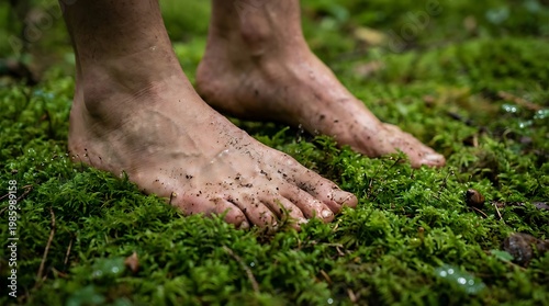 Bare Feet on Moss