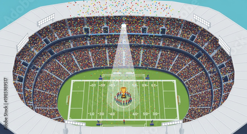 Championship Victory Celebration in a Massive Stadium