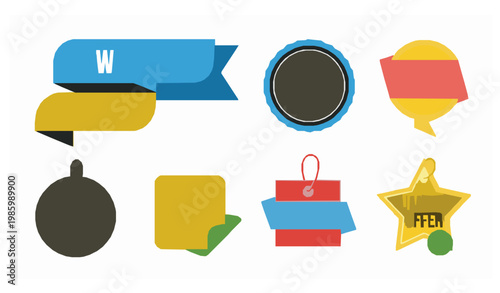New arrival labels sale badges ecommerce tag vector illustration