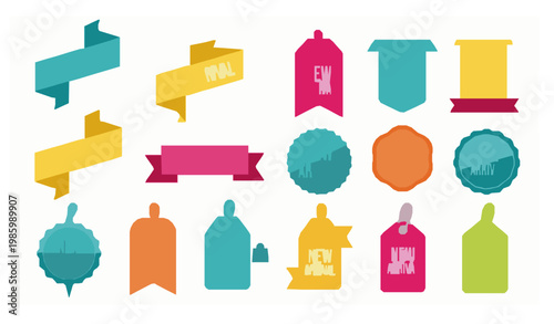 New arrival tag icons labels badges retail vector set eps10