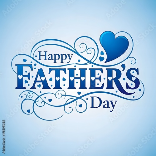 Happy father's day card with blue and white design