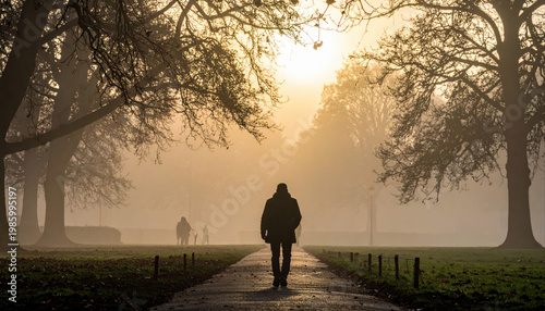 Exploring ghostly silhouettes on a foggy morning in london's parks atmospheric nature photography