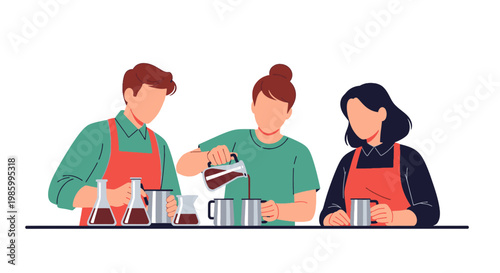 Chefs Preparing Food in a Commercial Kitchen