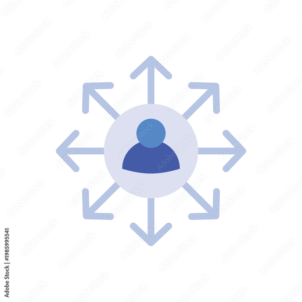 Obraz premium Social Network and Viral Distribution Flat Blue Icon