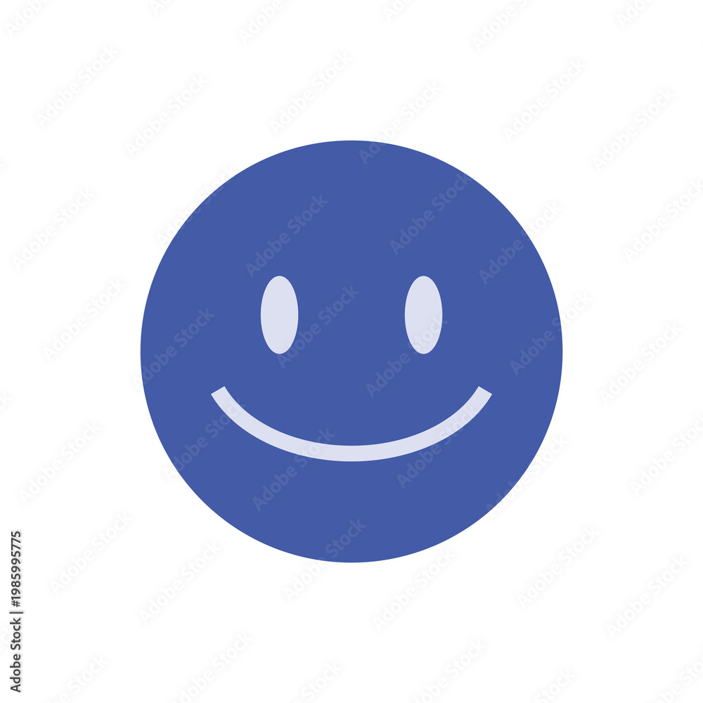 Fototapeta premium Happy Customer and User Satisfaction Flat Blue Icon