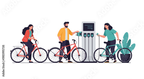 Urban CitiBike Sharing System with People Cycling and Charging Station