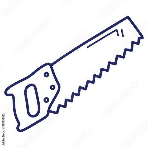 Hand saw illustration for woodworking projects construction and home improvement activities a hand tool for carpentry and DIY crafts