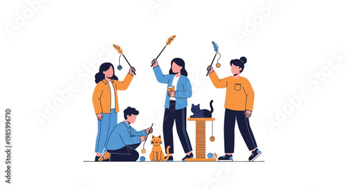 Family movie night with kids and cat enjoying popcorn and snacks