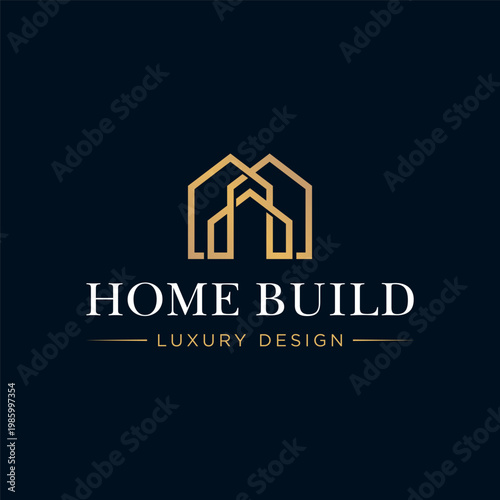 luxury home build logo design vector illustration