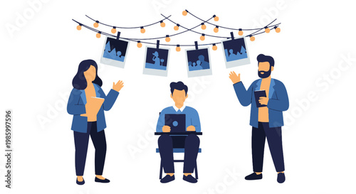 Business Networking Event with People Celebrating and Socializing