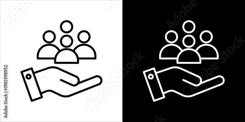 Human Resource Icon Sheet Black And White