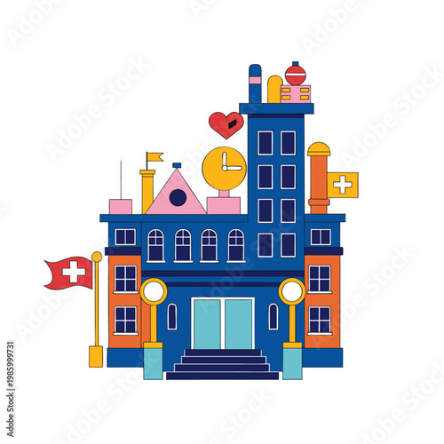 A young student is studying at a desk in a school building with books