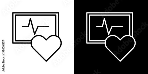 EKG Icon Sheet Black And White
